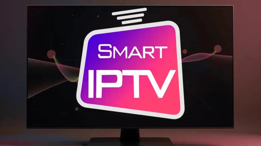 Smart IPTV setup guide on Smart TV with Smart IPTV app logo and streaming interface